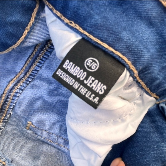 NWT • BAMBOO Distressed HighRise Skinny Dark Blue Jeans • Size 5/6 - Picture 7 of 8